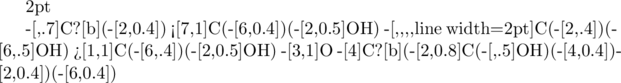 \setcrambond{2pt}{}{} \chemfig[,1.4]{ O?[a] -[4]C(-[2,0.8]C(-[,.5]OH)(-[4,0.4])-[2,0.4])(-[6,0.4]) -[5,1]C(-[2,0.4])(-[6,0.5,,2]HO) <[7,1]C(-[6,0.4])(-[2,0.5]OH) -[,,,,line width=2pt]C(-[2,.4])(-[6,.5]OH) >[1,1]C?[a](-[6,.4]) -[,.7]O  -[,.7]C?[b](-[2,0.4]) <[7,1]C(-[6,0.4])(-[2,0.5]OH) -[,,,,line width=2pt]C(-[2,.4])(-[6,.5]OH) >[1,1]C(-[6,.4])(-[2,0.5]OH) -[3,1]O -[4]C?[b](-[2,0.8]C(-[,.5]OH)(-[4,0.4])-[2,0.4])(-[6,0.4]) }