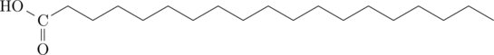 \definesubmol{a}{-[:30]-} \definesubmol{b}{-[:30]=[0]-} \chemfig{[:-30,0.6]HO-C(=[6]O)!a!a!a!a!a!a!a!a!a}